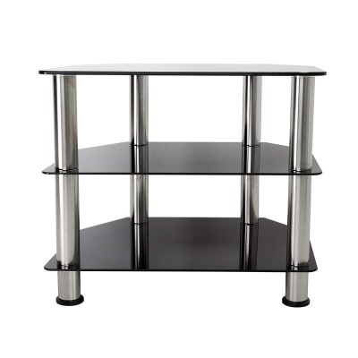 contemporary black glass tv unit stand