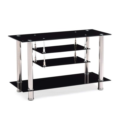 good quality competitive price stainless steel glass tv stand